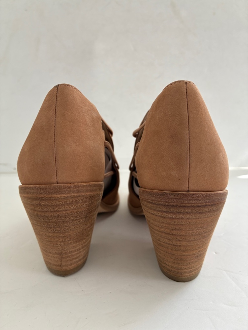 EILEEN FISHER Nikki Sandal Honey Suede Peep-Toe Block Heel Booties Size 8 NEW - Picture 11 of 12